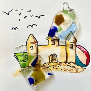 Sea Stained Glass earring set